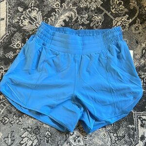 Lululemon Athletica Blue Athletic Shorts Moisture-Wicking Mid-Thigh.